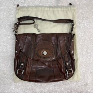 Fossil Dark Brown Leather Crossbody Bag